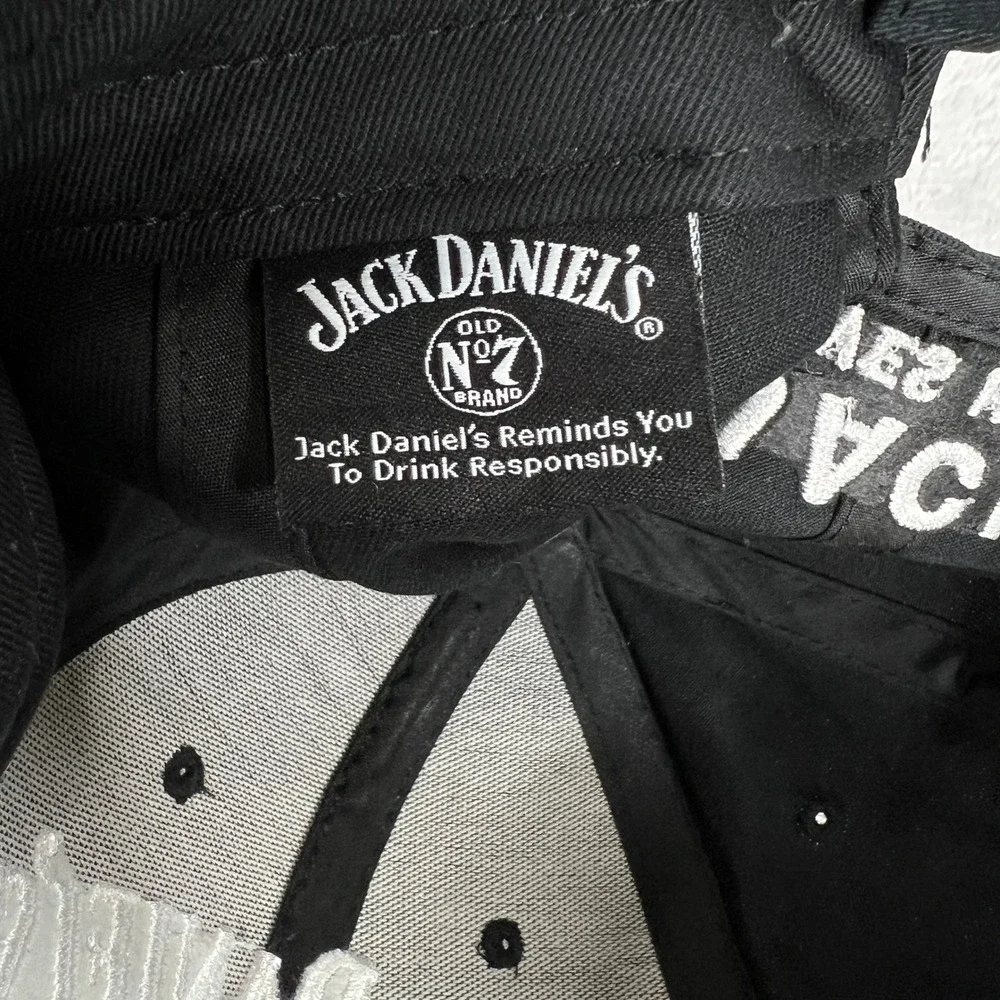 Jack Daniels Old No 7 Hat Black Whiskey Embroidered Logo Strapback Baseball Cap